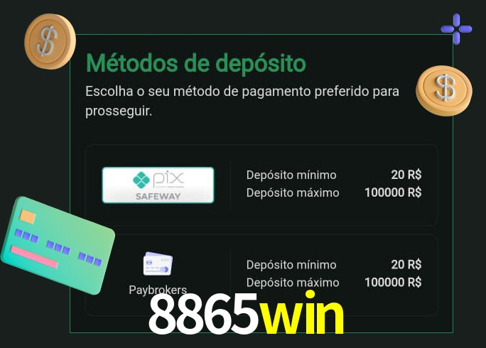 O cassino 8865win oferece uma grande variedade de métodos de pagamento